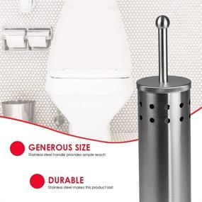 img 2 attached to 🚽 Efficient Vented Stainless Steel Toilet Brush Holder by Home Basics