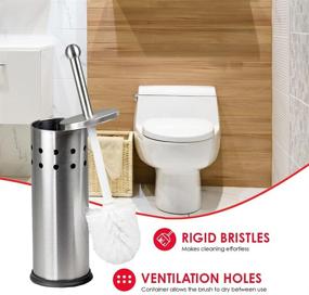 img 3 attached to 🚽 Efficient Vented Stainless Steel Toilet Brush Holder by Home Basics