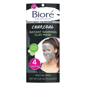 img 3 attached to 🧖 Bioré Charcoal Warming Clay Facial Mask for Oily Skin - Deep Pore Cleanser with Natural Charcoal, Dermatologist Tested, Non-Comedogenic, Oil Free, 4-Pack (1 Count)