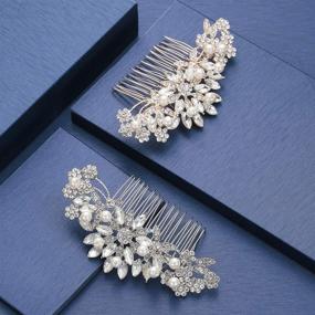 img 2 attached to Exquisite Rose Gold Wedding Hair Comb: Glamorous Pearl Crystal Bridal Hair Accessories for Bride and Bridesmaid