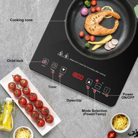 img 2 attached to AMZCHEF Portable Induction Cooktop - Single Electric Cooking Burner, Ultra Thin Design, 1800W Sensor Touch Hot Plate, Countertop Burner with 8 Temperature and Power Levels, 3-Hour Timer, Safety Lock