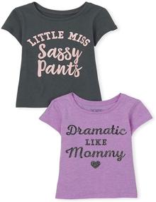 img 1 attached to 👕 The Children's Place Pack of 2 Sassy Graphic Tees for Baby and Toddler Girls