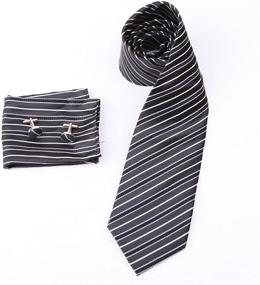 img 2 attached to PH1070 Stripes Handkerchiefs Cufflinks Epoint Men's Accessories and Ties, Cummerbunds & Pocket Squares