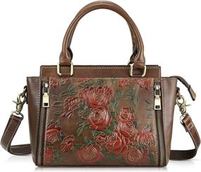 img 4 attached to Handbags Leather Shoulder Satchel Embossing Women's Handbags & Wallets for Satchels