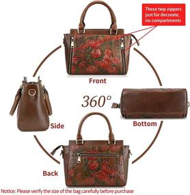 img 1 attached to Handbags Leather Shoulder Satchel Embossing Women's Handbags & Wallets for Satchels
