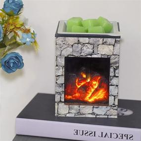 img 3 attached to Bobolyn Iron Electric Fireplace Oil Burner Wax Melt 🔥 Warmer Fragrance Melter for Home Office Bedroom Living Room Gifts