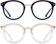 👓 cute retro blue light blocking eye strain glasses for women, andwood blue blockers for computer screen logo