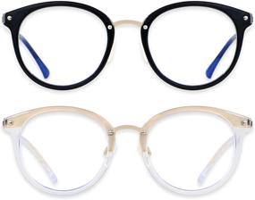 img 4 attached to 👓 Cute Retro Blue Light Blocking Eye Strain Glasses for Women, ANDWOOD Blue Blockers for Computer Screen