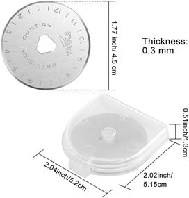 img 3 attached to Premium 12-Piece Rotary Cutter Blades Set - Compatible with Fiskars & Olfa, Ideal for Quilting, Sewing, and Crafts - Round Trimmer Refill Blades in 45mm - 8 Types Available