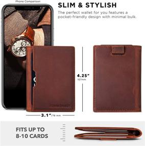 img 2 attached to 👔 Men's Leather Wallets with Minimalist Charcoal Design Offering RFID Blocking - Premium Wallets, Card Cases & Money Organizers