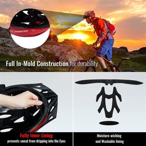 img 2 attached to Adjustable Size Dial Bike Helmet for Adults - Sunrimoon Men and Women Bicycle Helmet with Visor, Reflective Safety Ribbon for Road Biking