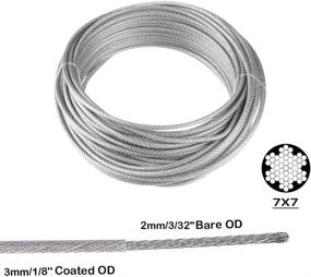 img 3 attached to 🪚 TooTaci 1/8" Stainless Steel Cable PVC Coated 100ft: Ultimate Cable Railing Kit with Aluminum Crimping Sleeves and Stainless Steel Thimble for Deck Railing