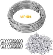 🪚 tootaci 1/8" stainless steel cable pvc coated 100ft: ultimate cable railing kit with aluminum crimping sleeves and stainless steel thimble for deck railing logo