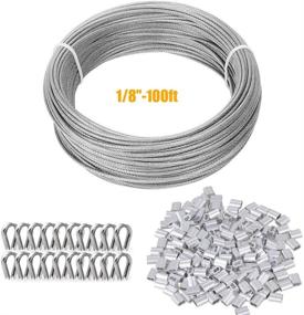 img 4 attached to 🪚 TooTaci 1/8" Stainless Steel Cable PVC Coated 100ft: Ultimate Cable Railing Kit with Aluminum Crimping Sleeves and Stainless Steel Thimble for Deck Railing