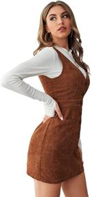 img 1 attached to SheIn Sleeveless Corduroy Pinafore Overall Women's Clothing for Jumpsuits, Rompers & Overalls