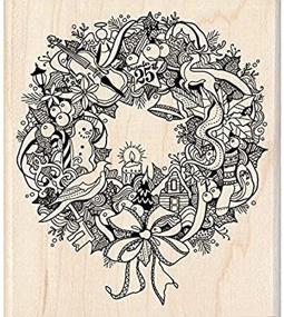 img 1 attached to Inkadinkado 60-00933 Wood Stamp: Enhance Your Crafts with the Wreath Doodle Design!