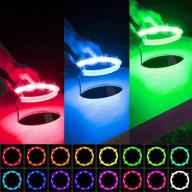 🔦 electop upgrade cornhole led lights: enhance your bean bag toss game with ultra bright 16 color changing lights and remote control (2 sets) логотип