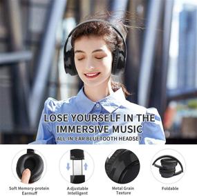 img 2 attached to Wireless Headset with Mic - IFECCO Bluetooth Headphones, Over-Ear Design with Deep Bass, Soft Protein Earpads, Foldable Wired/Wireless HiFi Stereo Headphones for TV, Travel, Home, and Office (Starry Sky Black)
