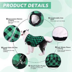 img 3 attached to 🧥 Phyxin Plaid Dog Winter Coat | Warm Dog Clothes for Large & Small Dogs | Boy Dog Clothing | Medium Dog Fleece Winter Jacket with Removable Hood