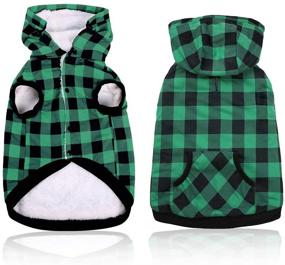 img 4 attached to 🧥 Phyxin Plaid Dog Winter Coat | Warm Dog Clothes for Large & Small Dogs | Boy Dog Clothing | Medium Dog Fleece Winter Jacket with Removable Hood