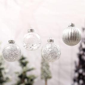 img 1 attached to 🎄 Shatterproof Christmas Ball Ornaments – 80mm/3.15", Clear Plastic Decorative Xmas Baubles with Delicate Glittering Decorations – Set of Silver Hanging Balls for Tree Decoration