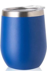 img 4 attached to 🍷 PURECUP 12 oz Wine Tumbler With Lid: Stainless Steel Insulated Double Wall Vacuum Cup for Perfect Cocktail, Beer, Coffee, and Drinks - BPA Free (Navy Blue)