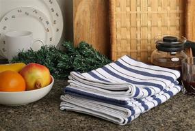 img 3 attached to 🧽 RAJRANG BRINGING RAJASTHAN TO YOU Dish Drying Kitchen Towels - Set of 4 Navy and White Towels for Everyday Cleaning