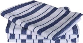 img 4 attached to 🧽 RAJRANG BRINGING RAJASTHAN TO YOU Dish Drying Kitchen Towels - Set of 4 Navy and White Towels for Everyday Cleaning