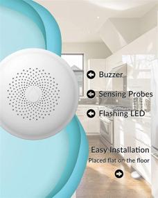 img 1 attached to 💧 Ecoey Smart WiFi Water Sensor Leak Detector with Replaceable Battery - Ultimate Protection for Basement and Home - FJ156A-H14, 1 Pack