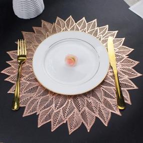 img 1 attached to 🍽️ Stylish AdasBridal Metallic Pressed Centerpiece Placemats - Elevate Your Dining Décor