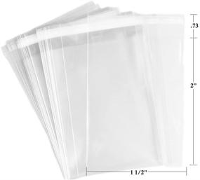 img 1 attached to 🍬 100 Count Clear Flat Cellophane Bags ideal for Candies, Cookies, Bakery Items, Soap, and Other Treats (1.5" x 2" or 38.1 x 50.8 cm)
