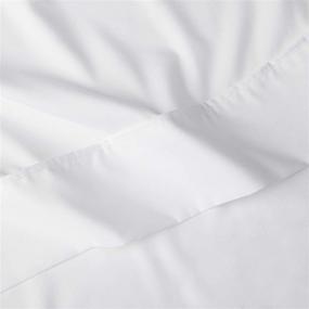 img 3 attached to 🛏️ Glarea Microfiber 4 Piece Bed Sheets Set with 2 Pillowcase, 1 Flat Sheet, 1 Fitted Sheet - White, Queen Size