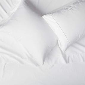 img 4 attached to 🛏️ Glarea Microfiber 4 Piece Bed Sheets Set with 2 Pillowcase, 1 Flat Sheet, 1 Fitted Sheet - White, Queen Size