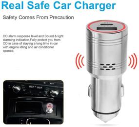 img 2 attached to 🔌 7PETAL USB C Power Delivery Car Charger with Carbon Monoxide Alarm, Stainless Steel 2-Port Charger - PD & Quick Charge 3.0 Compatible with iPhone Samsung Google Pixel, etc. Including Multifunction 5-in-1 USB Cable