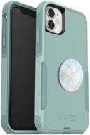 premium bundle: otterbox commuter series iphone 11 case (mint way) + popsockets popgrip with opal design logo