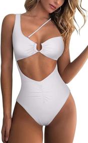 img 4 attached to 👙 QINSEN Women's Strappy Keyhole Monokini Swimsuit in Swimsuits & Cover Ups