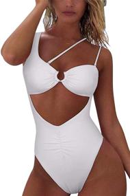 img 2 attached to 👙 QINSEN Women's Strappy Keyhole Monokini Swimsuit in Swimsuits & Cover Ups