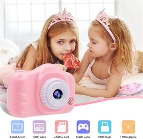 img 1 attached to 📸 12MP Kids Camera with Large 3.5 inch Screen - Ideal Camera for 3-12 Year Old Girls & Boys, Full HD 1080P Kids Video Camera Recorder - Perfect Christmas Birthday Gift with 32GB SD Card and SD Card Reader