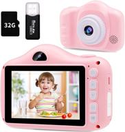 📸 12mp kids camera with large 3.5 inch screen - ideal camera for 3-12 year old girls & boys, full hd 1080p kids video camera recorder - perfect christmas birthday gift with 32gb sd card and sd card reader logo