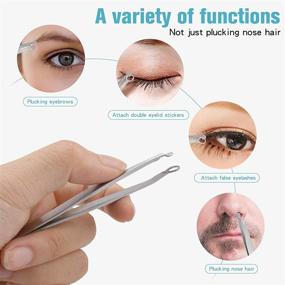 img 1 attached to 🪒 Multifunctional Universal Nose Hair Trimming Tweezers: Painless Stainless Trimmer for Men & Women's Sideburns, Brows, and Body - 1PC