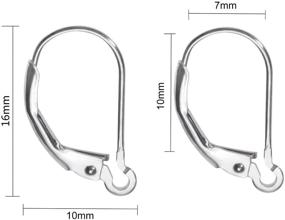 img 3 attached to 👂 TOAOB 8pcs 925 Sterling Silver Leverback French Earring Hooks - Hypoallergenic Dangle Ear Wire Findings for Jewelry Making