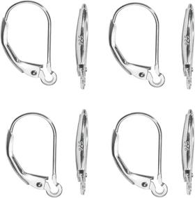 img 4 attached to 👂 TOAOB 8pcs 925 Sterling Silver Leverback French Earring Hooks - Hypoallergenic Dangle Ear Wire Findings for Jewelry Making