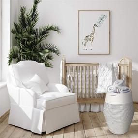 img 3 attached to 👶 Boho Nursery Woven Baby Hamper - Large White Rope Basket, 21.6 Inch Height - Ideal Blanket Storage for Living Room