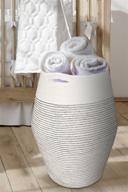 👶 boho nursery woven baby hamper - large white rope basket, 21.6 inch height - ideal blanket storage for living room logo