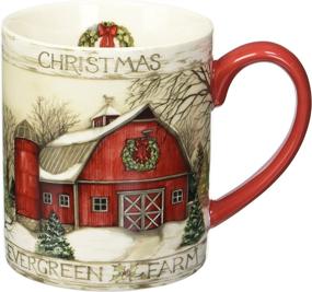 img 2 attached to 🏞️ Susan Winget Evergreen Farm Mug, 14 oz, Multicolored