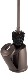 img 1 attached to 🚽 mDesign Compact Plastic Freestanding Toilet Bowl Brush and Holder - 2 Pack Bronze: Efficient Bathroom Storage and Organization Solution with Flip-Open Design, Space Saving, Sturdy, Deep Cleaning, Covered Brush