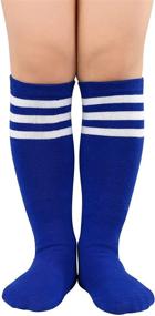 img 3 attached to Soccer Socks Toddler Stripes Cotton Girls' Clothing