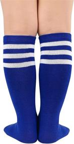 img 1 attached to Soccer Socks Toddler Stripes Cotton Girls' Clothing