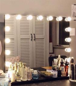 img 3 attached to 💄 Enhance Your Beauty Routine with UM Led Vanity Mirror: 15pcs Bulbs, USB Charging, Bluetooth, and Sleek Black Design