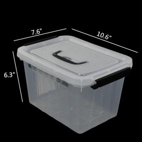 img 3 attached to 📦 Ggbin 6 Quart Clear Latch Storage Box with Black Handle and Latches - Set of 4